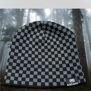 Ecko Unlimited Black and Gray Checkered Beanie